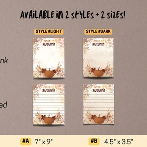 Hello Autumn Notepad - Tear Away Notepad - Fall Notepad - Autumn - Memo ...