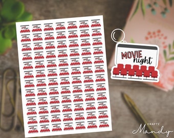 Movie Theater Stickers | kiss-cut sticker sheets, mini planner stickers, custom text phrases, party favor stickers | CUSTOM | Mini Scripts