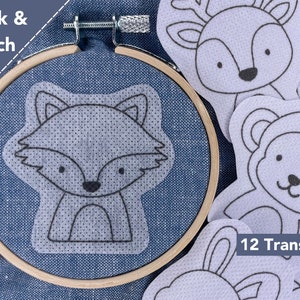 Stick and Stitch Embroidery, Stick and Stitch Pattern Set, Peel and Stick Embroidery Pattern, Embroidery Stick and Stitch Set