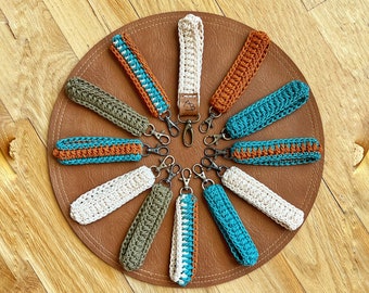 Crochet Keychain Pattern: Highline Wristlet with Leather Option (PDF Digital Download)