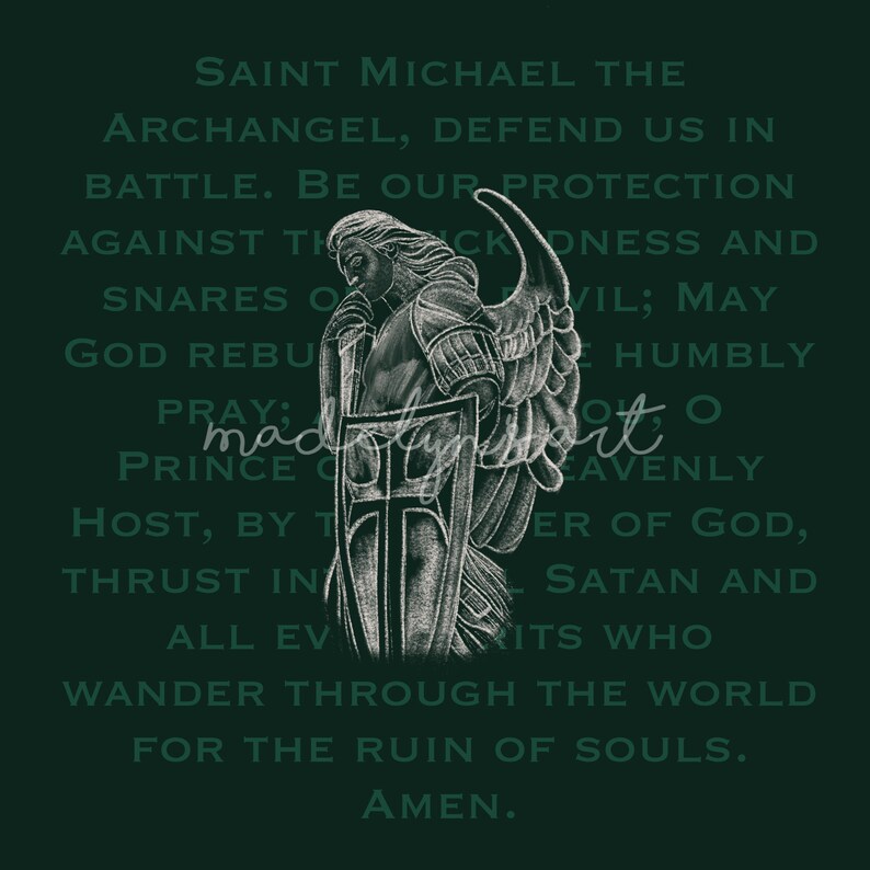 St Michael The Archangel DIGITAL Drawing Downloadable Etsy Il 794xN.4414789767 5pcl