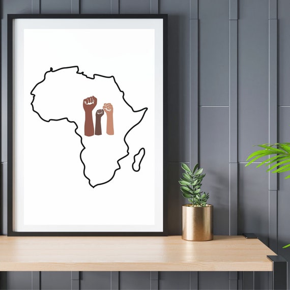 Map of Africa Wall Art Map of Africa Printable Wall Art Etsy