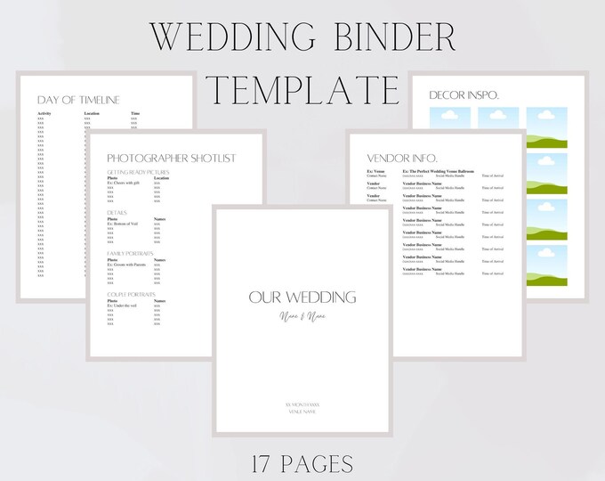 Canva Wedding Binder Template INSTANT DOWNLOAD Etsy