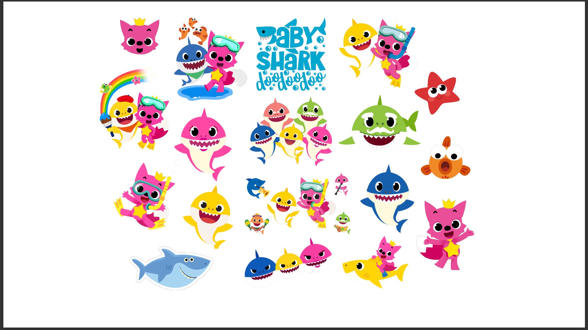 Baby Shark Cartoon Pink Cute Character with a winning Smile Great Kids  Gift Poster for Sale by anarchasm