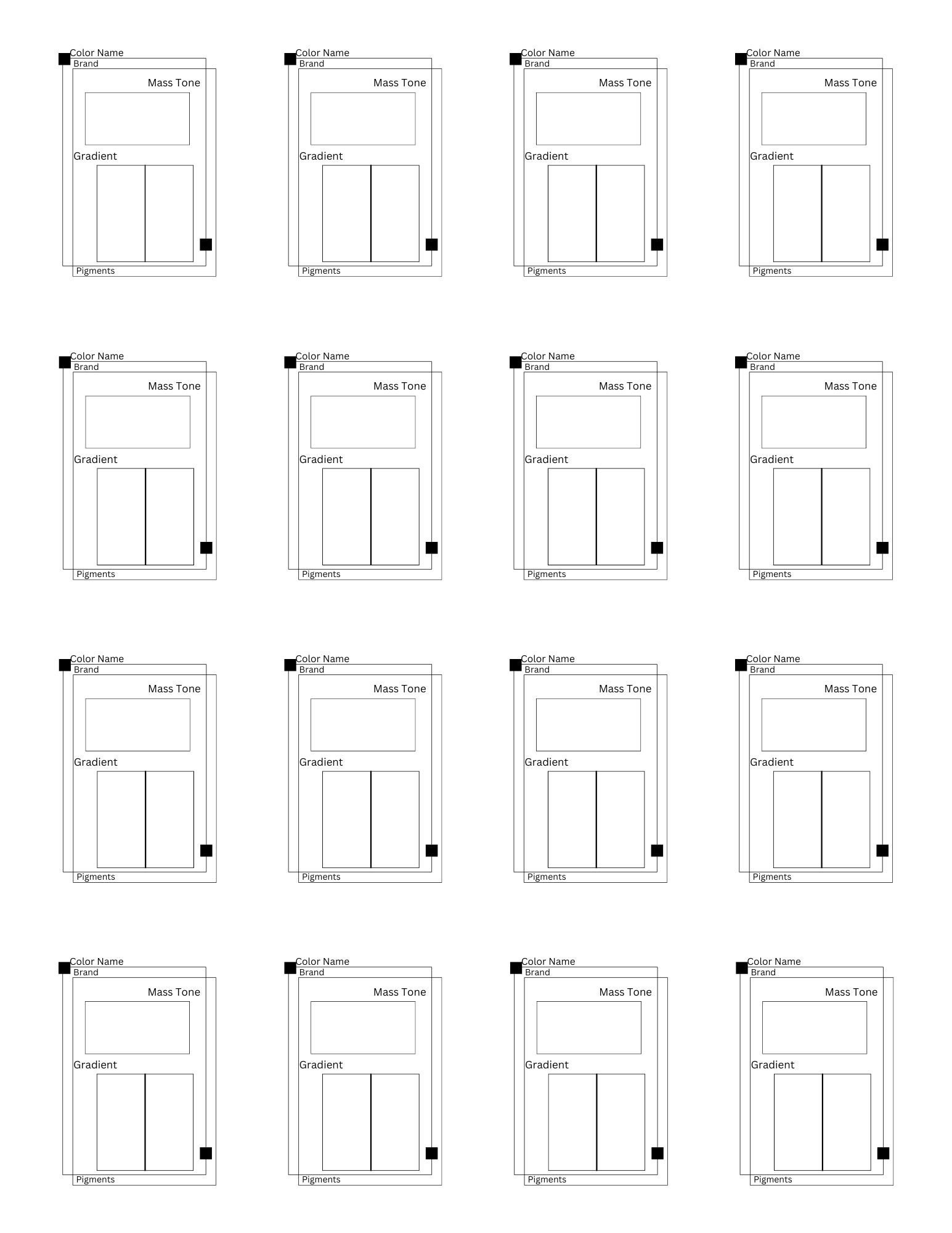 Watercolor Swatch Cards - Etsy