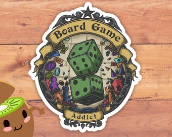 Board Game Addict Sticker | Tabletop gamer | Dice | Gamer gift | Board Games