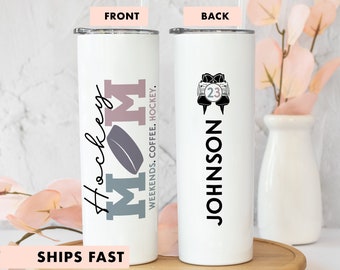 Hockey Mom Tumbler, Hockey Mom Cup, Hockey Mom Gift, Hockey Tumbler With Lid, Gift For Hockey Mom, Coffee Weekends Hockey Mom Tumbler