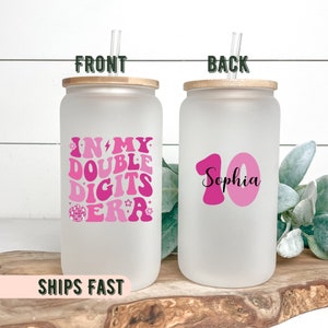 In My Double Digits Era Ice Coffee Cup, 10th Birthday Gift For Girl, 10th Birthday Gift, Double Digit Era Cup For Her, 10 Years Old Birthday
