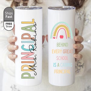 Principal Tumbler Personalized, Principal Appreciation Gift, Principal Coffee Cup, Caring Principal Tumbler With Lid and Straw (TM-LH39) image 1