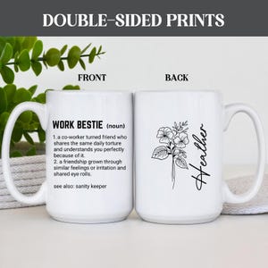 Taza de café para mejor amiga del trabajo, regalo para mejor amiga del trabajo, regalo de apoyo emocional para compañeros de trabajo, taza para mejor amiga del trabajo, regalo de compañero de trabajo a amigo (TM-EHDNE98) imagen 4