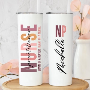Nurse Practitioner Gifts, Nurse Practitioner Tumbler Personalized With Name, NP Graduation Gift For Women Student