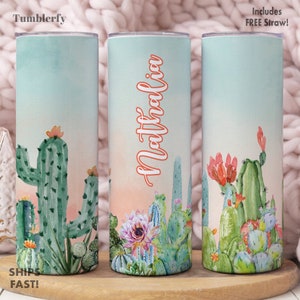 Succulent Tumbler Personalized, Succulent Gift, Cactus Tumbler Cup, Cactus Gift, Succulent Cup, Succulent Lover Gifts, Succulent Cactus Gift