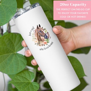 Just a Girl Who Loves Horses Tumbler, Horse Gifts, Horse Tumbler, Horse Cup Lid and Straw, Horse Gift For Women, Horse Lover Gift, Horse Cup image 5