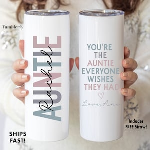 Auntie Tumbler - Personalized Auntie Cup with Kid Names - Auntie Gift - You're The Auntie Everyone Wishes They Had -  Auntie Gift Tumbler