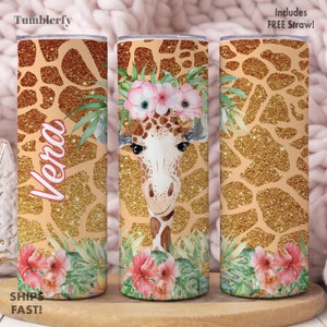 Giraffe Tumbler Personalized, Giraffe Gifts, Giraffe Tumbler Cup, Giraffe Gift For Women, Giraffe Cup With Straw, Giraffe Tumbler For Women