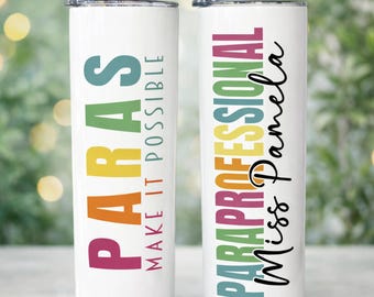 Vaso personalizado para asistentes docentes, regalo de agradecimiento