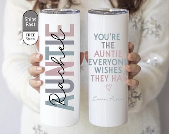 Auntie Tumbler, Aunt Gifts Personalized, Mothers Day Gift For Aunt From Niece, Birthday Gifts For Auntie