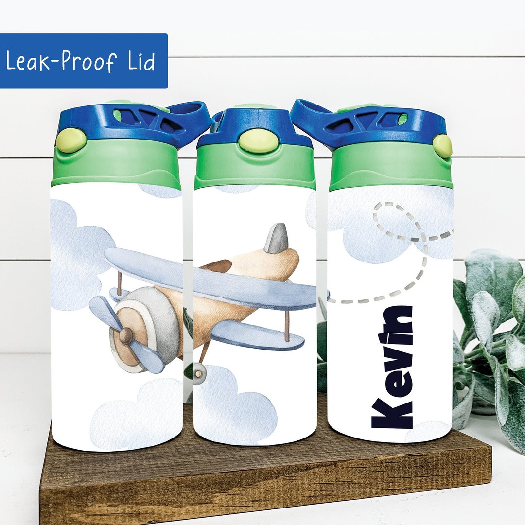 Airplane Kids Water Bottle, Airplane Gifts for Boys, Airplane Kids