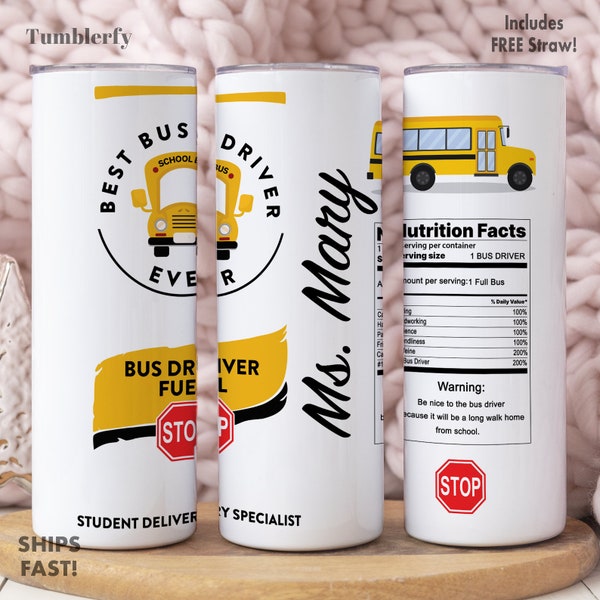 Bus Driver Tumbler, Bus Driver Gift, Best Bus Driver Ever Tumbler, Bus Driver Cup, Bus Driver Tumbler Cup, Bus Driver Cup With Straw