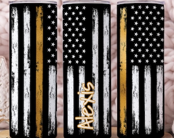 Thin Yellow Line Tumbler Personalized, Thin Yellow Line Gifts, Thin Yellow Line Cup With Straw, Thin Yellow Line Gifts For Men/Women