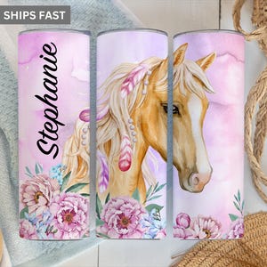 Horse Tumbler Personalized, Horse Gifts, Horse Tumbler Cup, Horse Gift For Women, Horse Cup With Straw, Horse Tumbler For Women