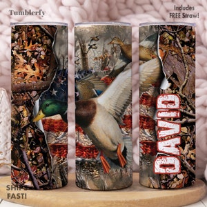 Duck Hunting Tumbler Personalized, Duck Hunting Gifts, Duck Hunting Cup, Duck Hunting Gifts For Men, Duck Hunting Tumbler Cup With Straw