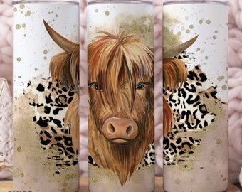 Highland Cow Tumbler, Highland Cow Gifts, Highland Cow Tumbler Cup, Cow Gift For Women, Cow Tumbler Cup With Straw, Cow Tumbler For Women