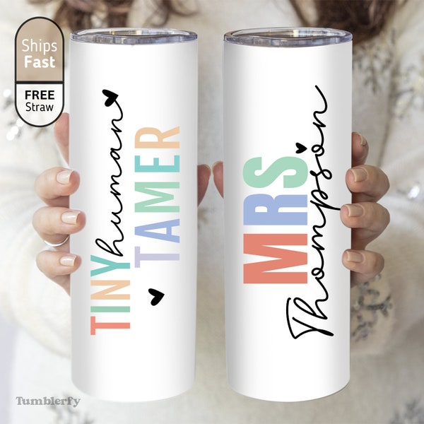 Tiny Human Tamer Tumbler, Day Care Teacher Gift, Day Care Teacher Tumbler Cup, Babysitter Gift, Babysitter Cup, Gift For Teacher End of Year