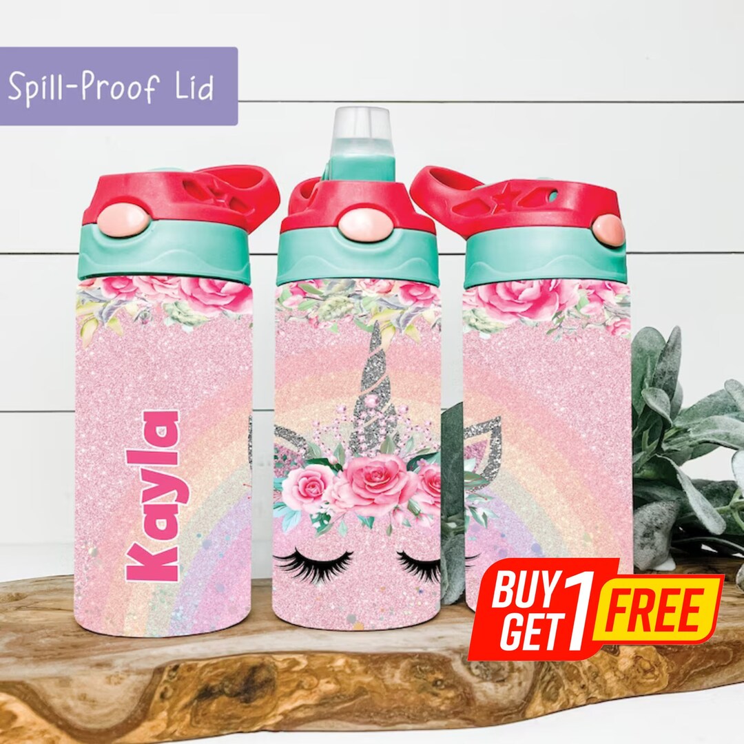 VTIVE Unicorn Gift Set For Girls - 55 PCS Includes Water Bottle, Stickers, Jewelry & More, Ages 3-8, BPA-Free