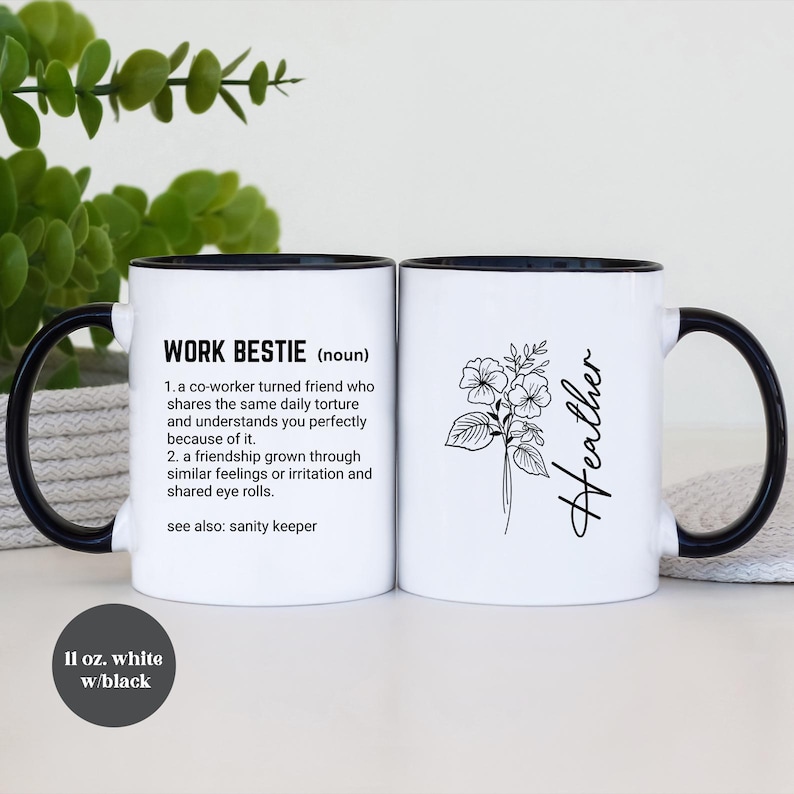 Taza de café para mejor amiga del trabajo, regalo para mejor amiga del trabajo, regalo de apoyo emocional para compañeros de trabajo, taza para mejor amiga del trabajo, regalo de compañero de trabajo a amigo (TM-EHDNE98) imagen 6