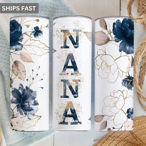 Nana Tumbler, Nana Gift, Nana Cup, Nana Gift For Birthday, Nana Tumbler Cup, Nana Floral Cup, Nana Cup With Straw