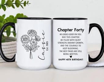 40th Birthday Gifts For Women, Personalized 40th Birthday Mug, Turning 40 Gifts For Her (TM-HALMT523)