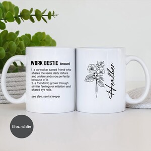 Taza de café para mejor amiga del trabajo, regalo para mejor amiga del trabajo, regalo de apoyo emocional para compañeros de trabajo, taza para mejor amiga del trabajo, regalo de compañero de trabajo a amigo (TM-EHDNE98) imagen 8