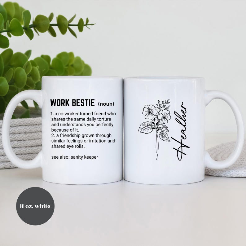 Taza de café para mejor amiga del trabajo, regalo para mejor amiga del trabajo, regalo de apoyo emocional para compañeros de trabajo, taza para mejor amiga del trabajo, regalo de compañero de trabajo a amigo (TM-EHDNE98) imagen 8