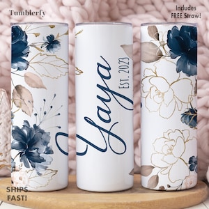 Yaya Tumbler Personalized, Yaya Est Tumbler For Grandma, Yaya Mother&#39;s Day Gifts, New Yaya Gifts, Yaya Tumbler Cup, Yaya Gifts For Grandma