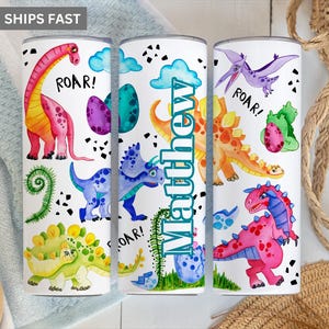 Dinosaurs Tumbler Personalized, Dinosaurs Gifts For Kids, Dinosaurs Tumbler With Straw, Dinosaurs Cup With Straw, Dinosaur Lover Gifts