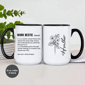 Taza de café para mejor amiga del trabajo, regalo para mejor amiga del trabajo, regalo de apoyo emocional para compañeros de trabajo, taza para mejor amiga del trabajo, regalo de compañero de trabajo a amigo (TM-EHDNE98) imagen 5