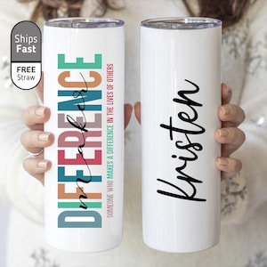 Personalized Difference Maker Tumbler, Appreciation Gift for Teacher, Nurse, Coach, Mentor