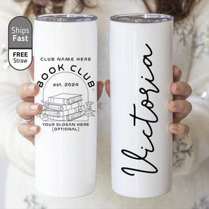 Book Club Tumbler Personalized, Book Lover Gift, Bookworm Coffee Cup, Gift For Book Readers, Bookish Tumbler With Lid and Straw (TM-LH38)