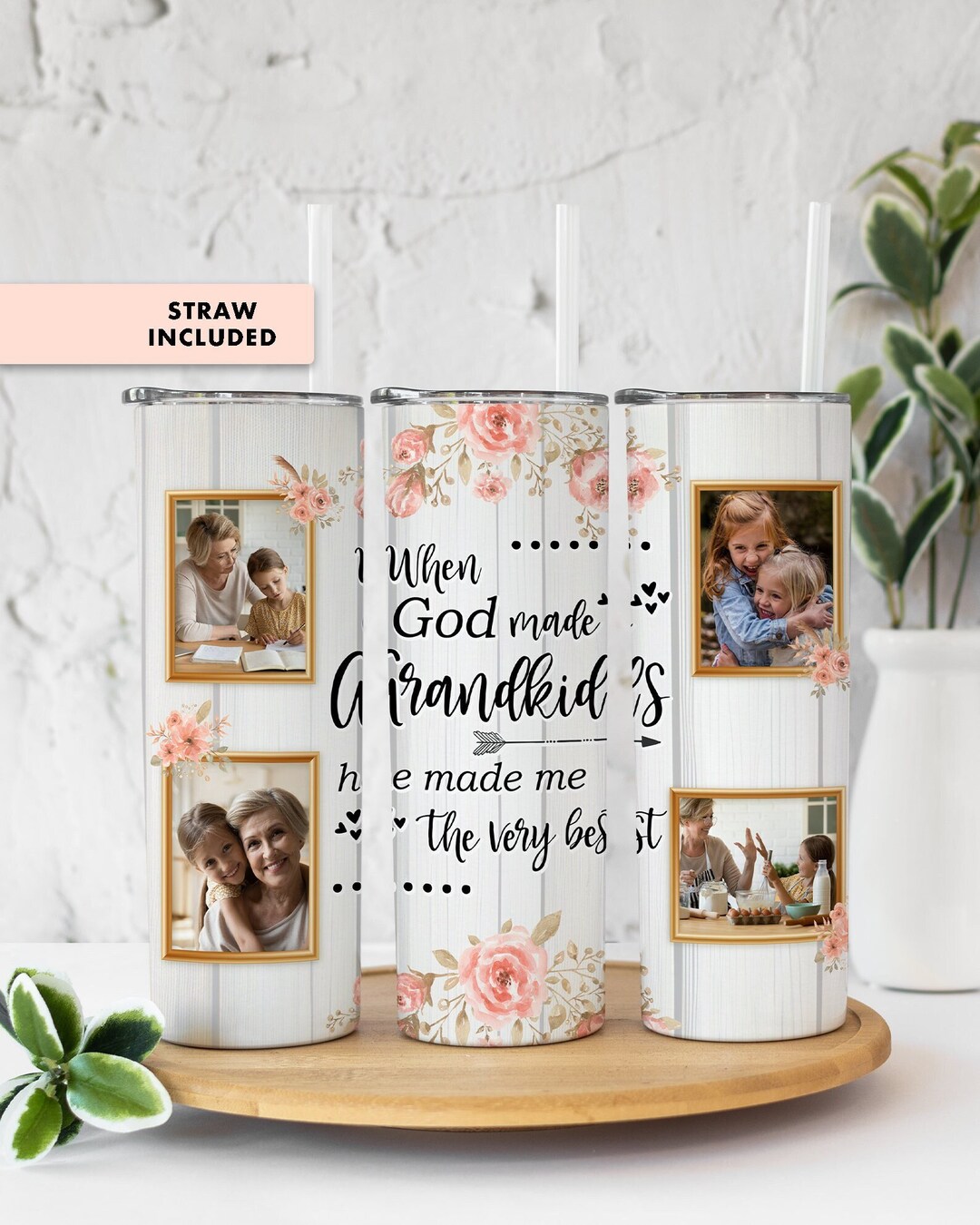 Grandma Tumbler, Grandma Gift From Grandkids, Grandma Cup With Photos