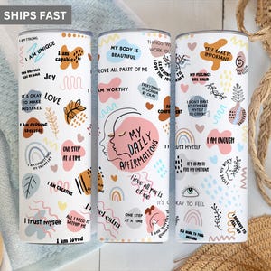 My Daily Affirmations Tumbler, Daily Affirmations Cup, My Daily Affirmations Tumbler With Straw