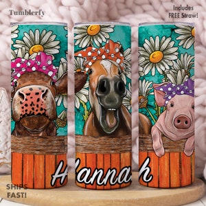 Farm Animals Tumbler Personalized, Farm Animals Gifts, Farm Animals Cup, Farm Gifts For Women, Farm Animal Lover Gifts