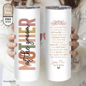 Mother Of The Groom Tumbler, Mother of The Groom Gift From Bride, Mother of The Groom Cup, Gift For Mother of The Groom