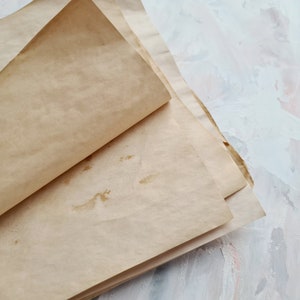 Juego de papel envejecido hecho a mano para escribir diarios y hacer libros de bricolaje.