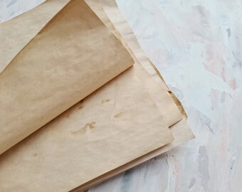 Set aus handgeschöpftem gealtertem Papier für Journaling und DIY-Buchherstellung