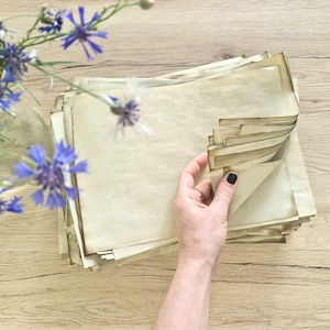Gealtertes Papier А3, Papier für die Kommunikation, benutzerdefiniertes gealtertes Kartonpapier, handantikiertes Papier, altes Papier, Vintage Papier.