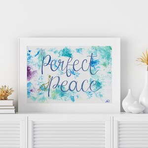 Perfect Peace | Christian Art Print | Gift for Christian women | Isaiah 26 3 | Positive Print | Encouraging Wall Art | Scripture Wall Art