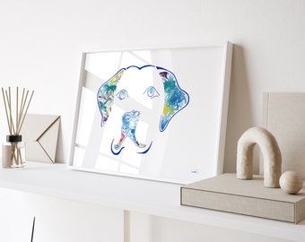 Labrador Retriever | Dog Print | Colourful Pet Portrait | Dog Lovers Gift | Handmade | Labrador Retriever Wall Art | Labrador Painting