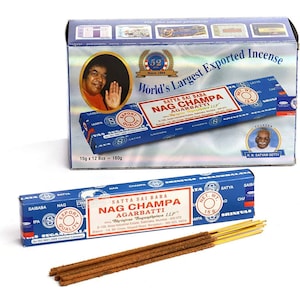 Nag Champa Incense Sticks by Satya Sai Baba 15g 12 pack