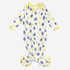 KNOTTED BABY GOWN | Handmade | Newborn Infant Baby Gown Long Sleeve One Piece | Floral Knotted Baby Gown | Baby Shower Gift | Cute Layette